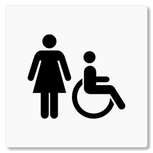 WC ženy invalidé, 80x80mm, bílá, Nevada